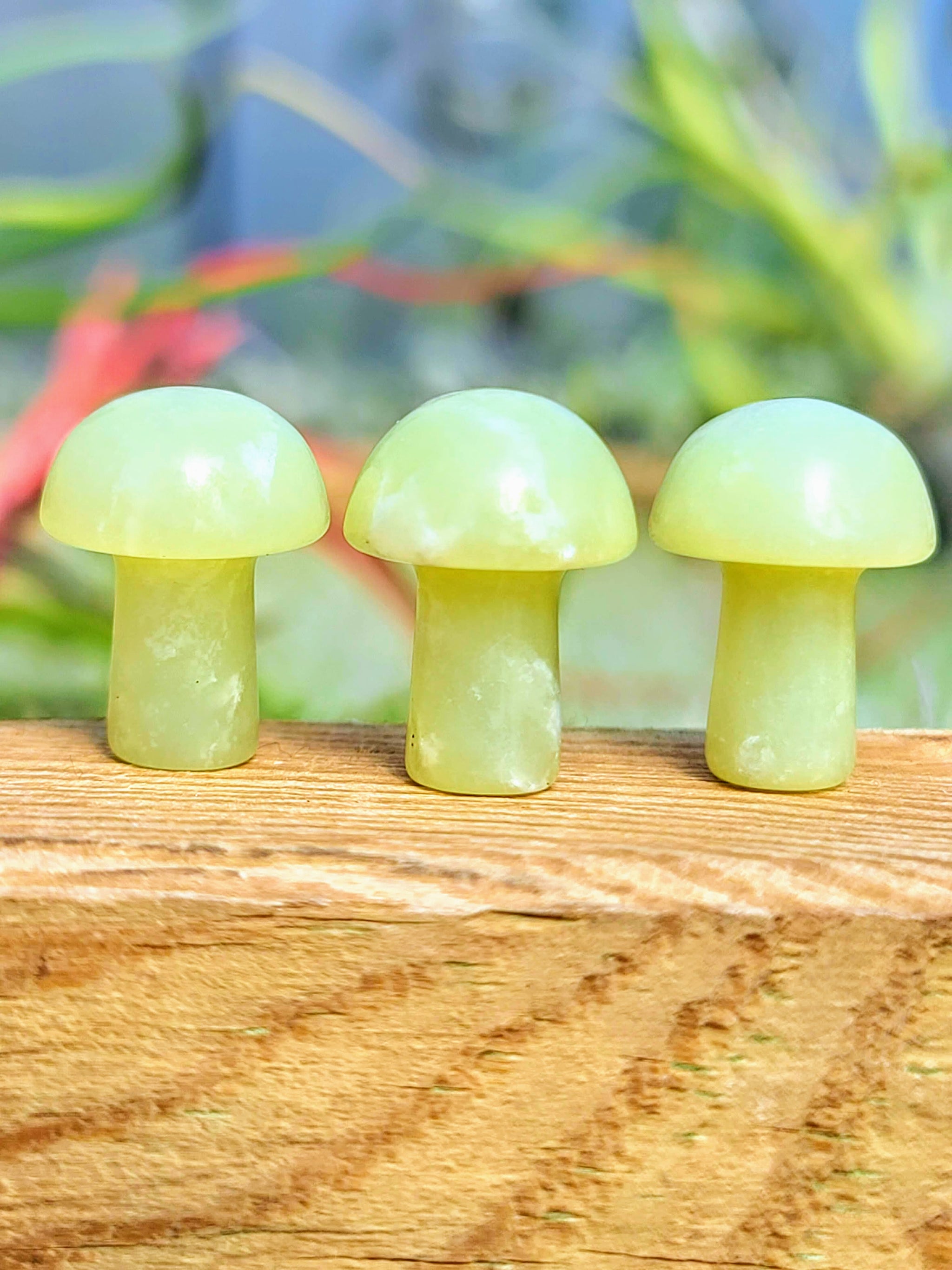 Mini Light Green Jade Crystal Mushroom