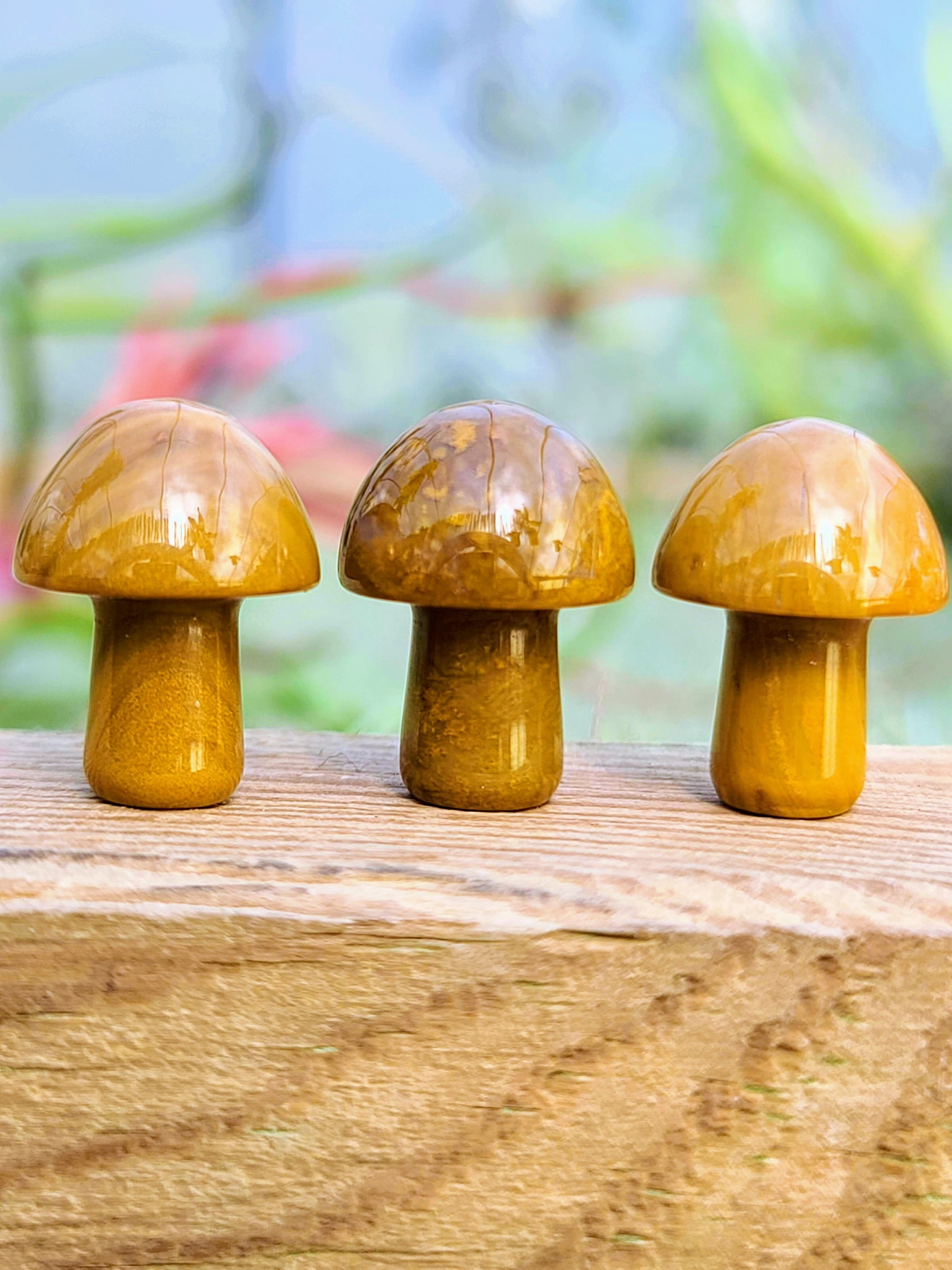 Mini Yellow Ocean Jasper Crystal Mushroom
