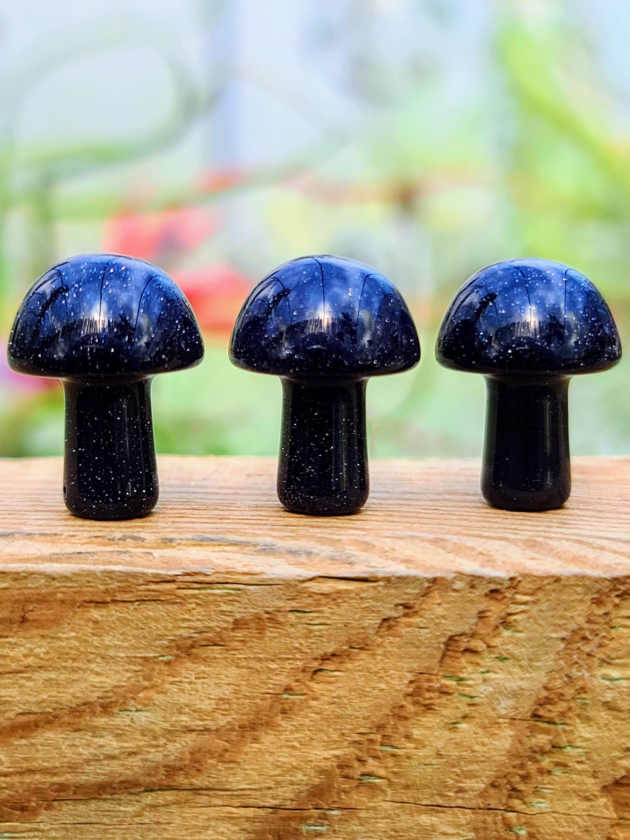 Mini Blue Goldstone Crystal Mushroom