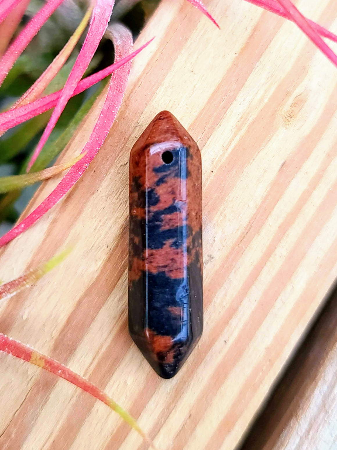 Double Terminated Mahagony Obsidian Crystal Pendant Pendant