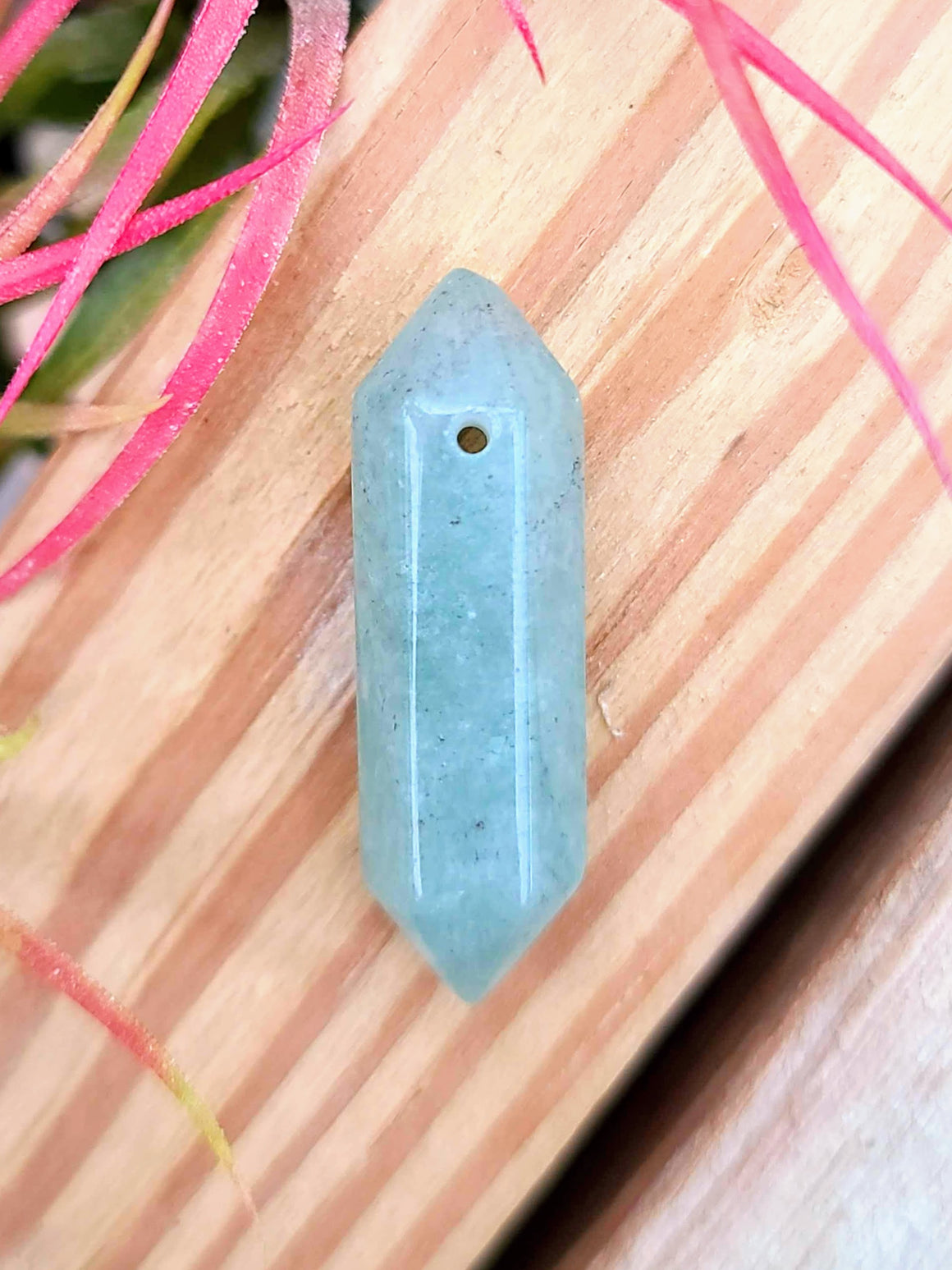 Double Terminated Green Aventurine Crystal Pendant
