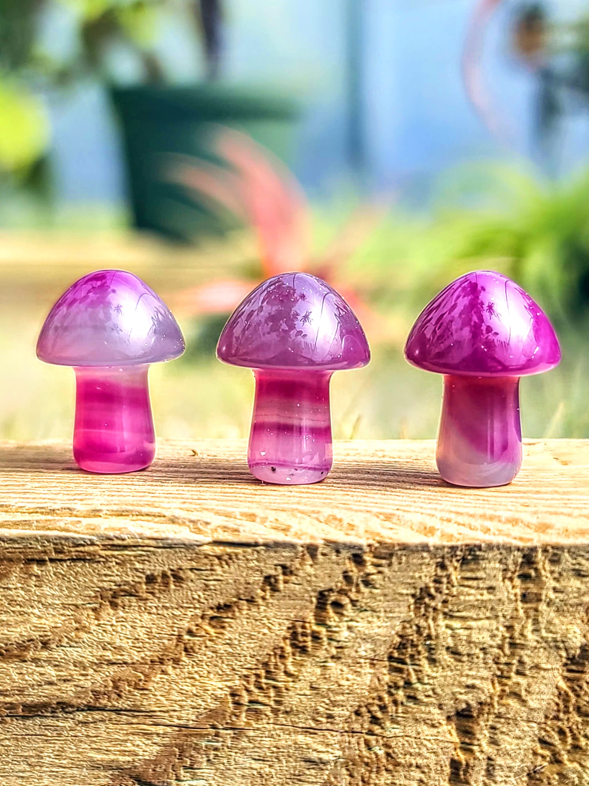 Mini Fuchsia Dyed Agate Crystal Mushroom