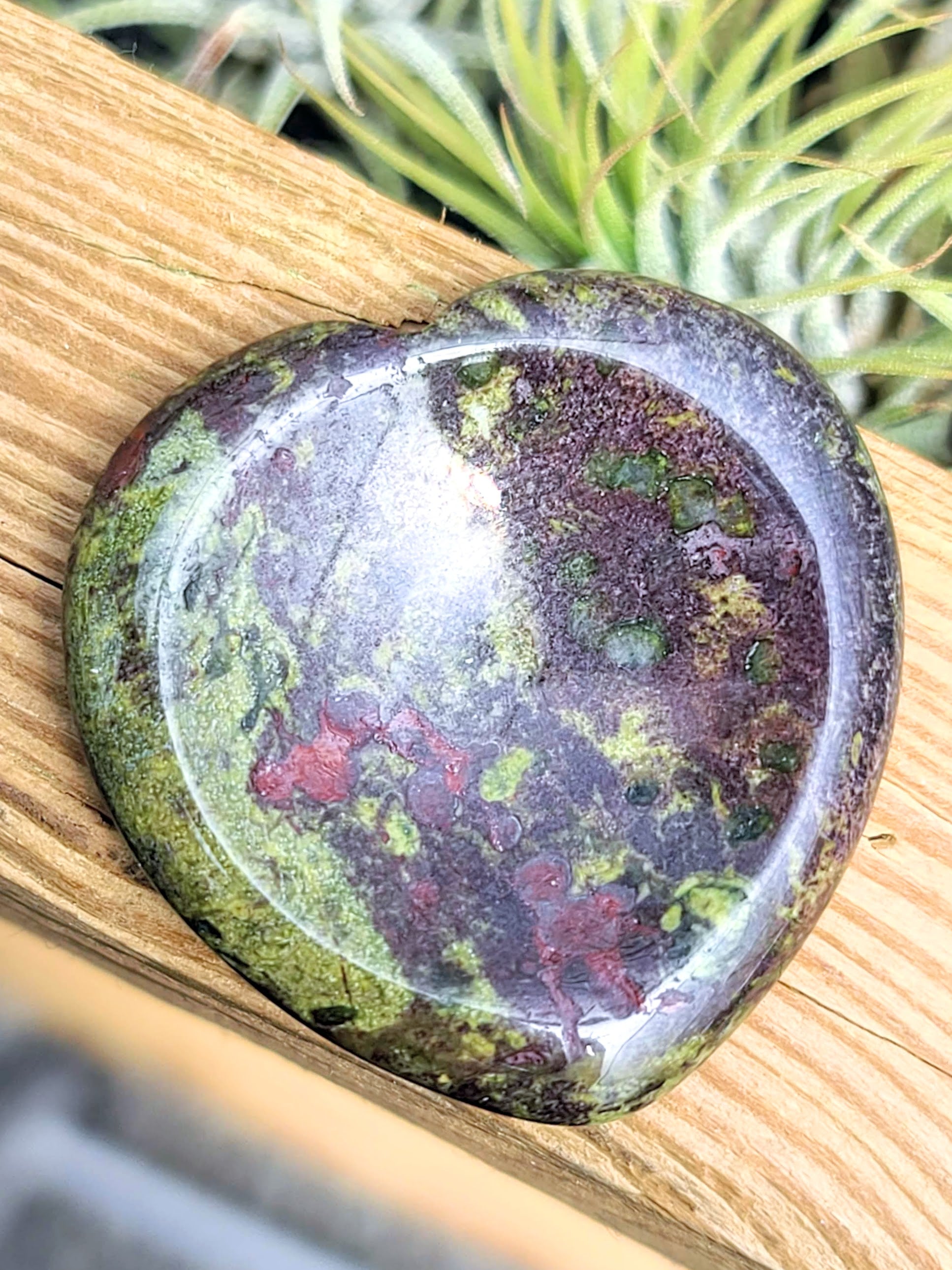 Dragons Blood Crystal Worry Stone Heart Carving