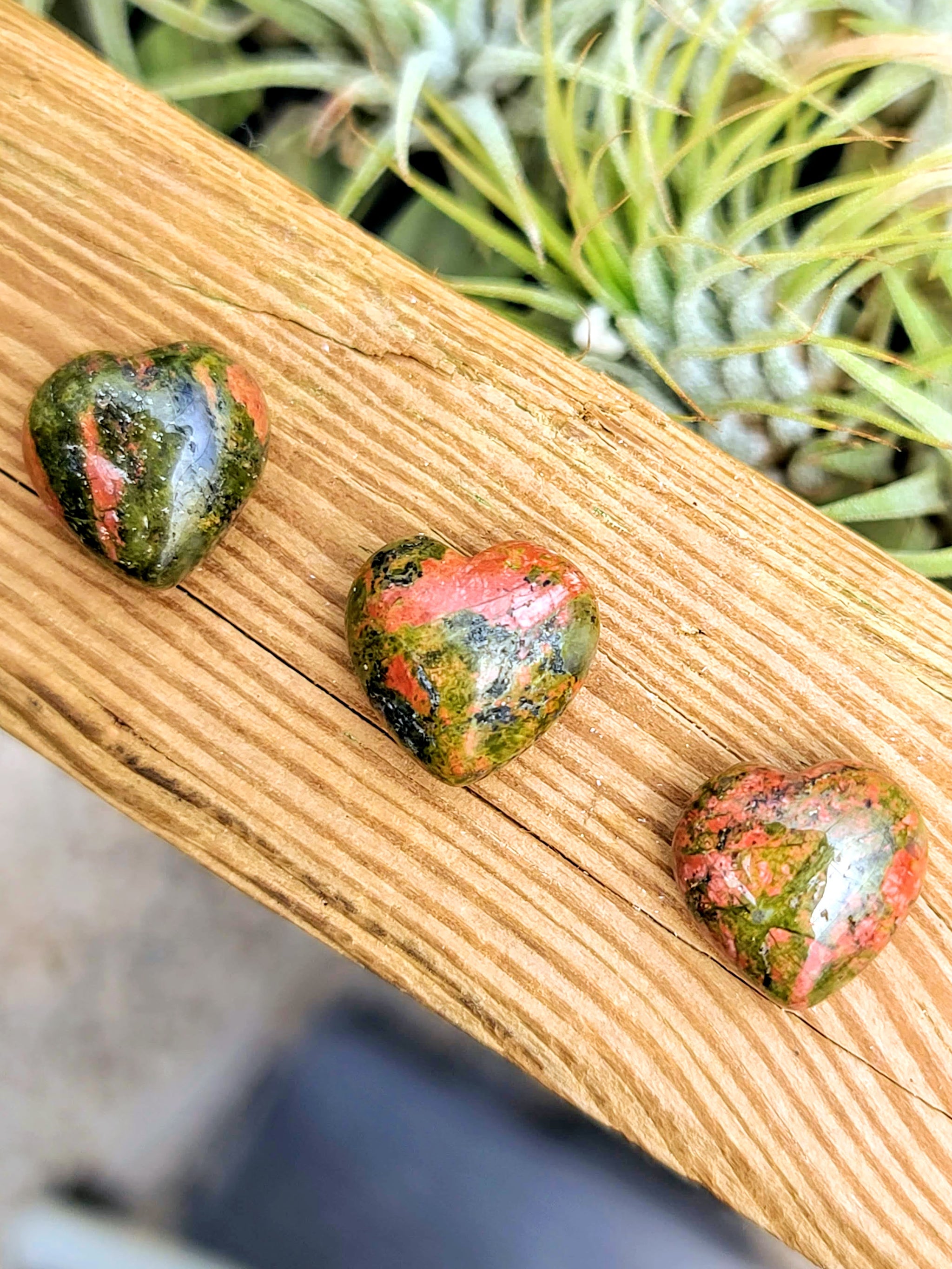 Mini Unakite Crystal Heart