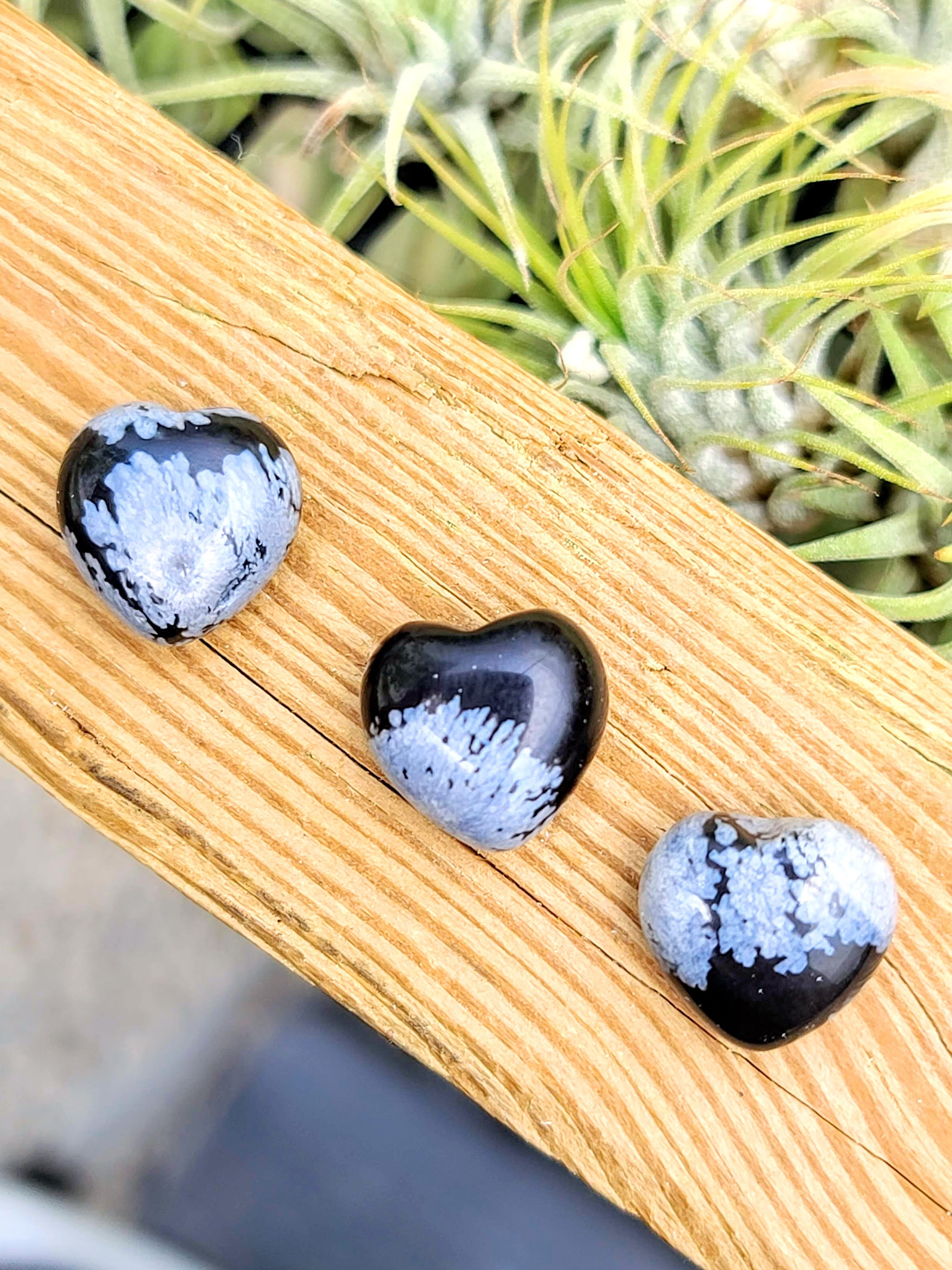 Mini Snowflake Obsidian Crystal Heart