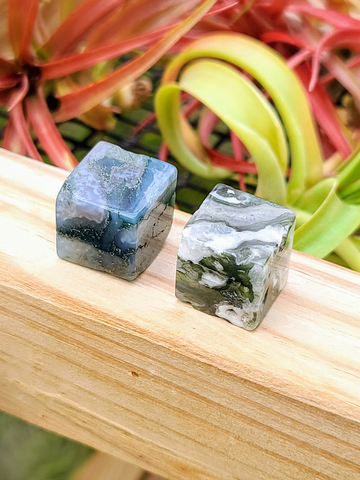 Moss Agate Cube