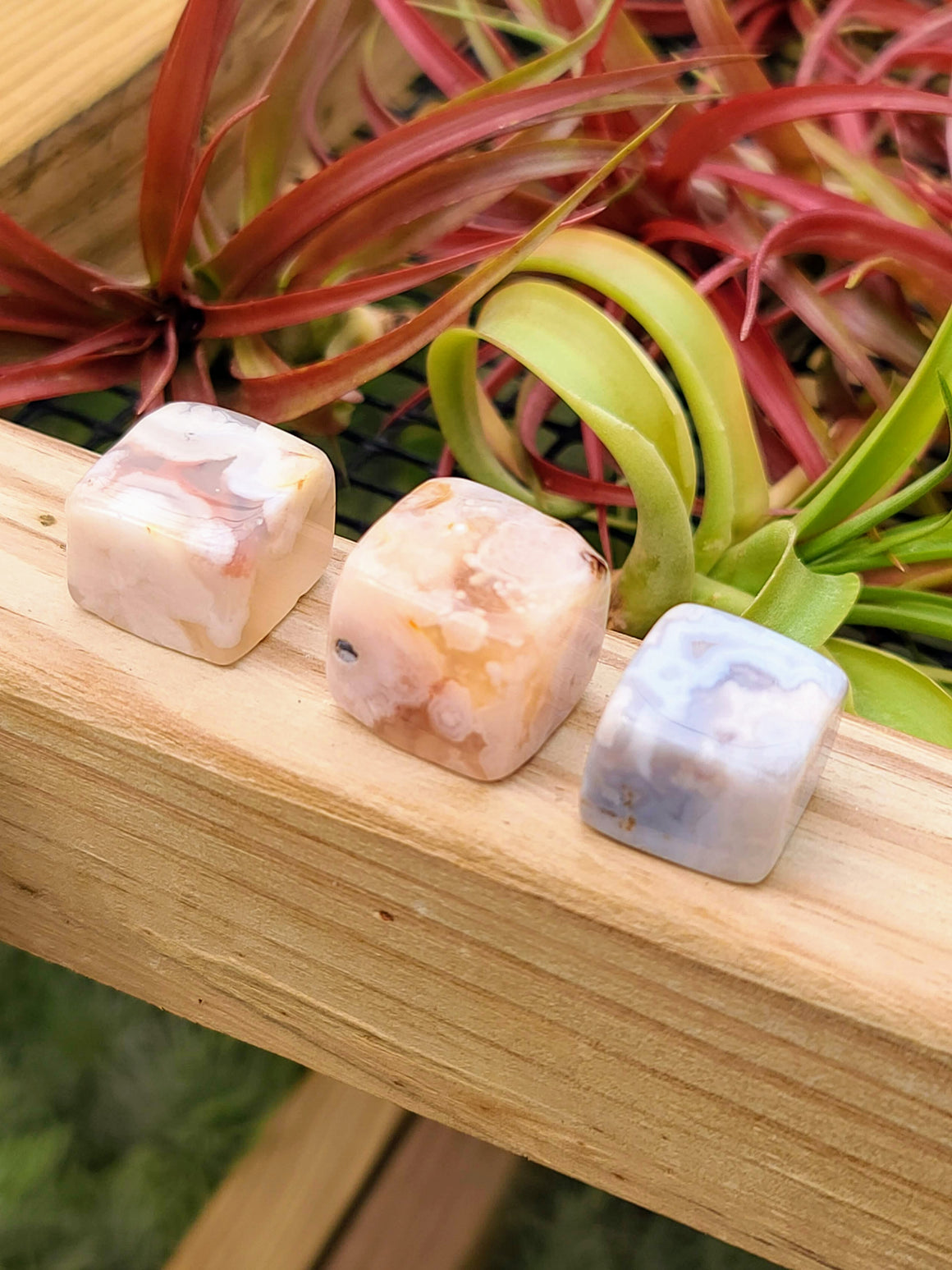 Flower Agate Cube
