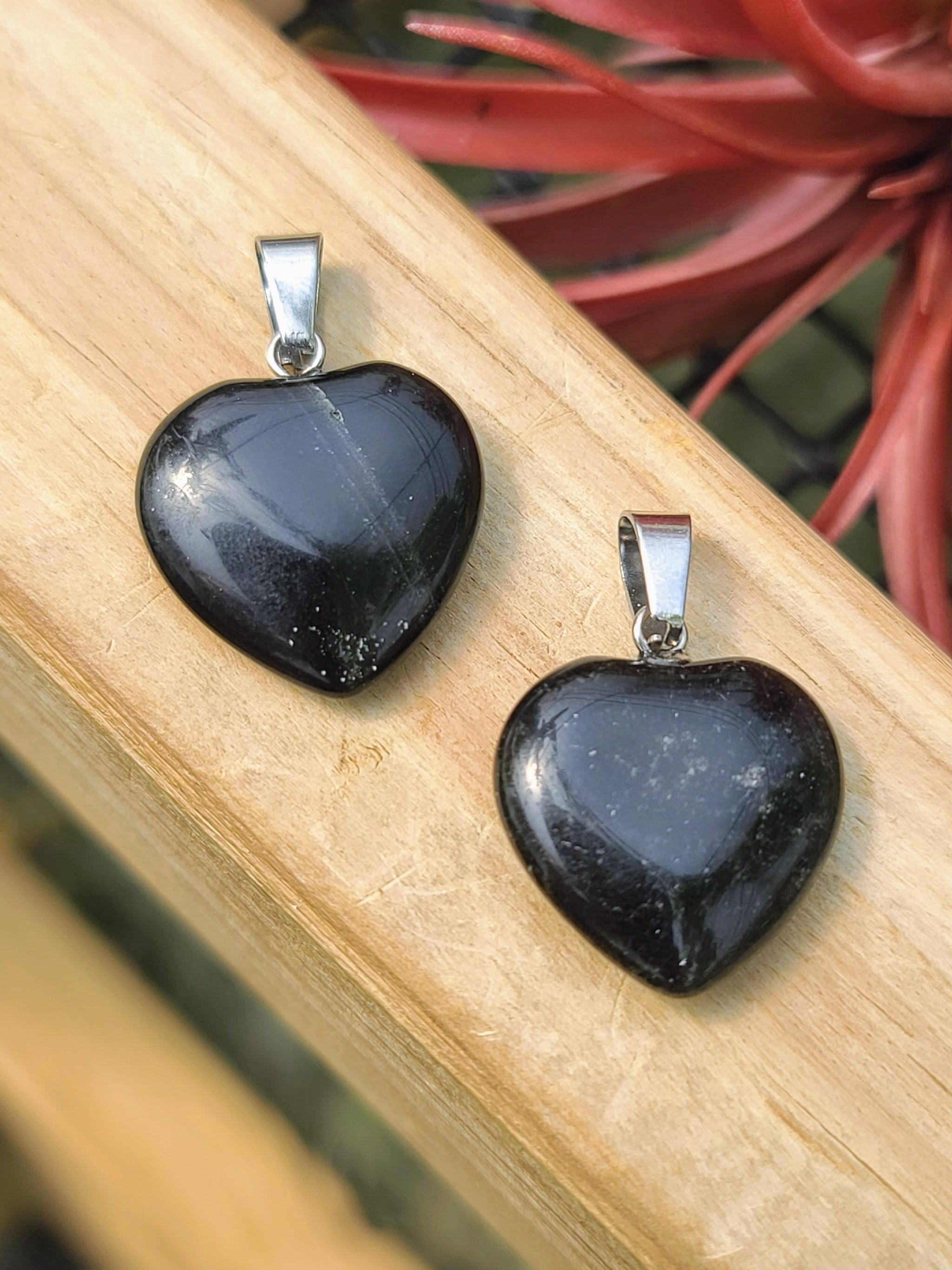 Black Resin Heart Pendant