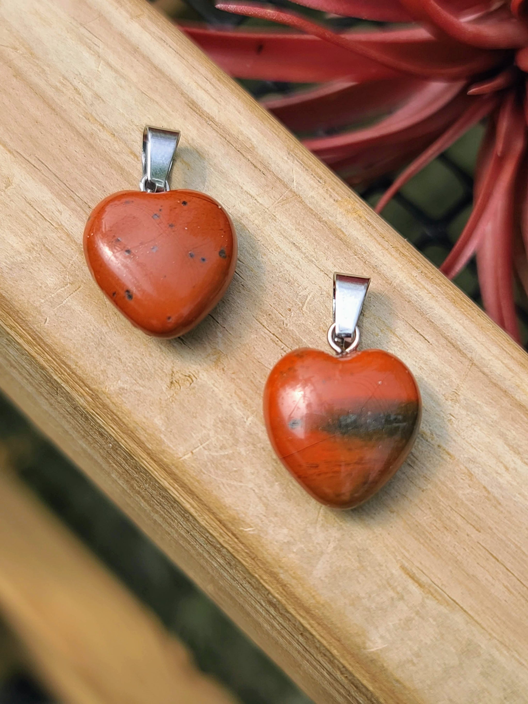 Red Jasper Heart Pendant