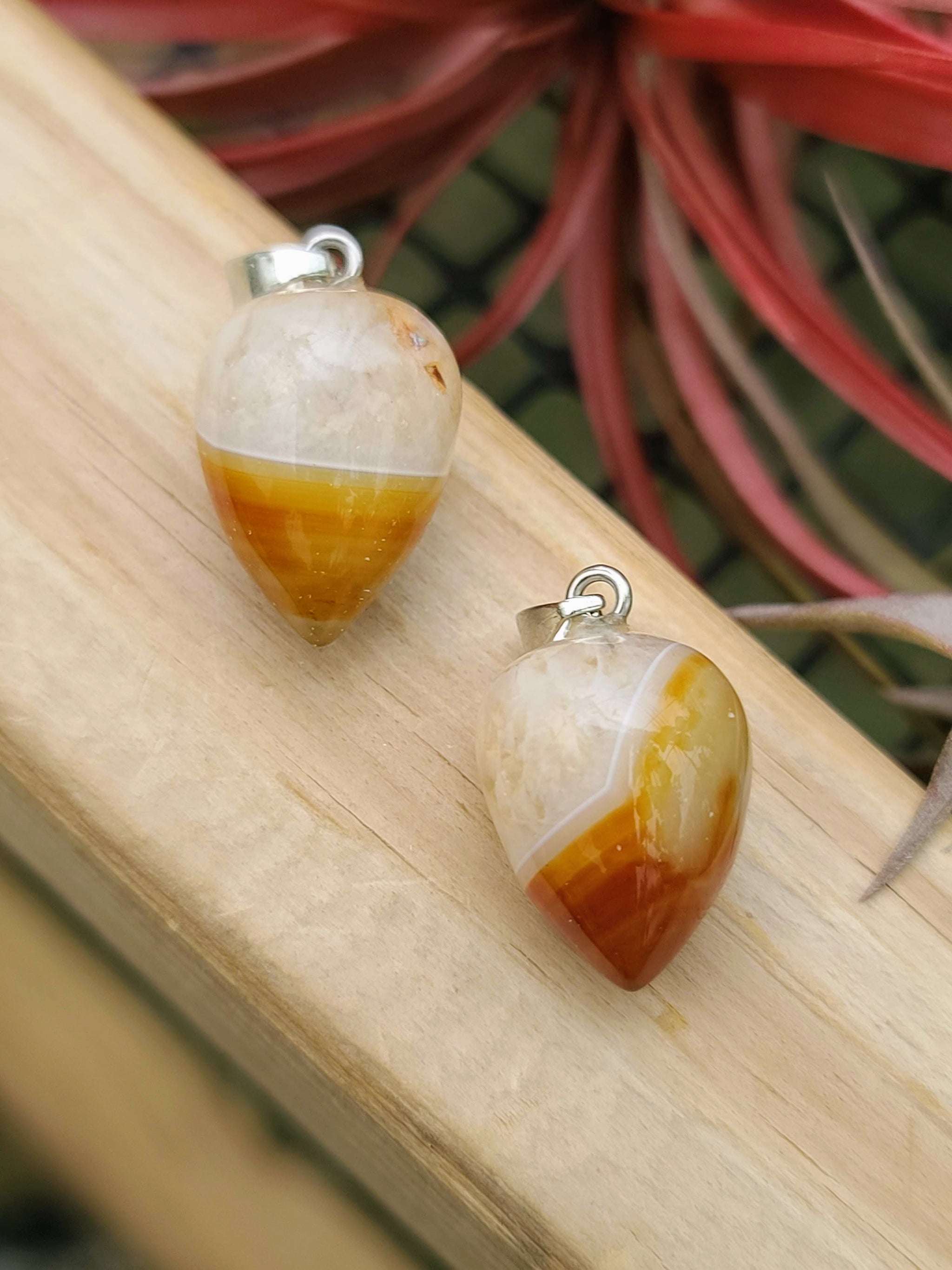 Carnelian Agate Teardrop Pendant
