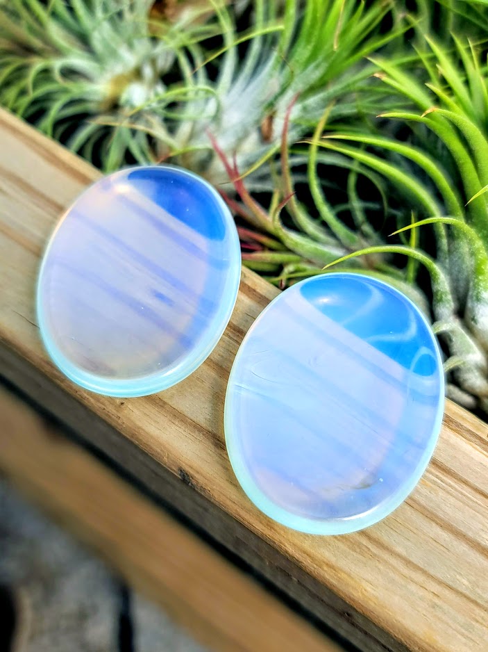Opalite Crystal Worry Stone Carving