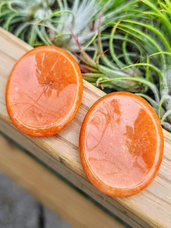 Carnelian Crystal Worry Stone Carving