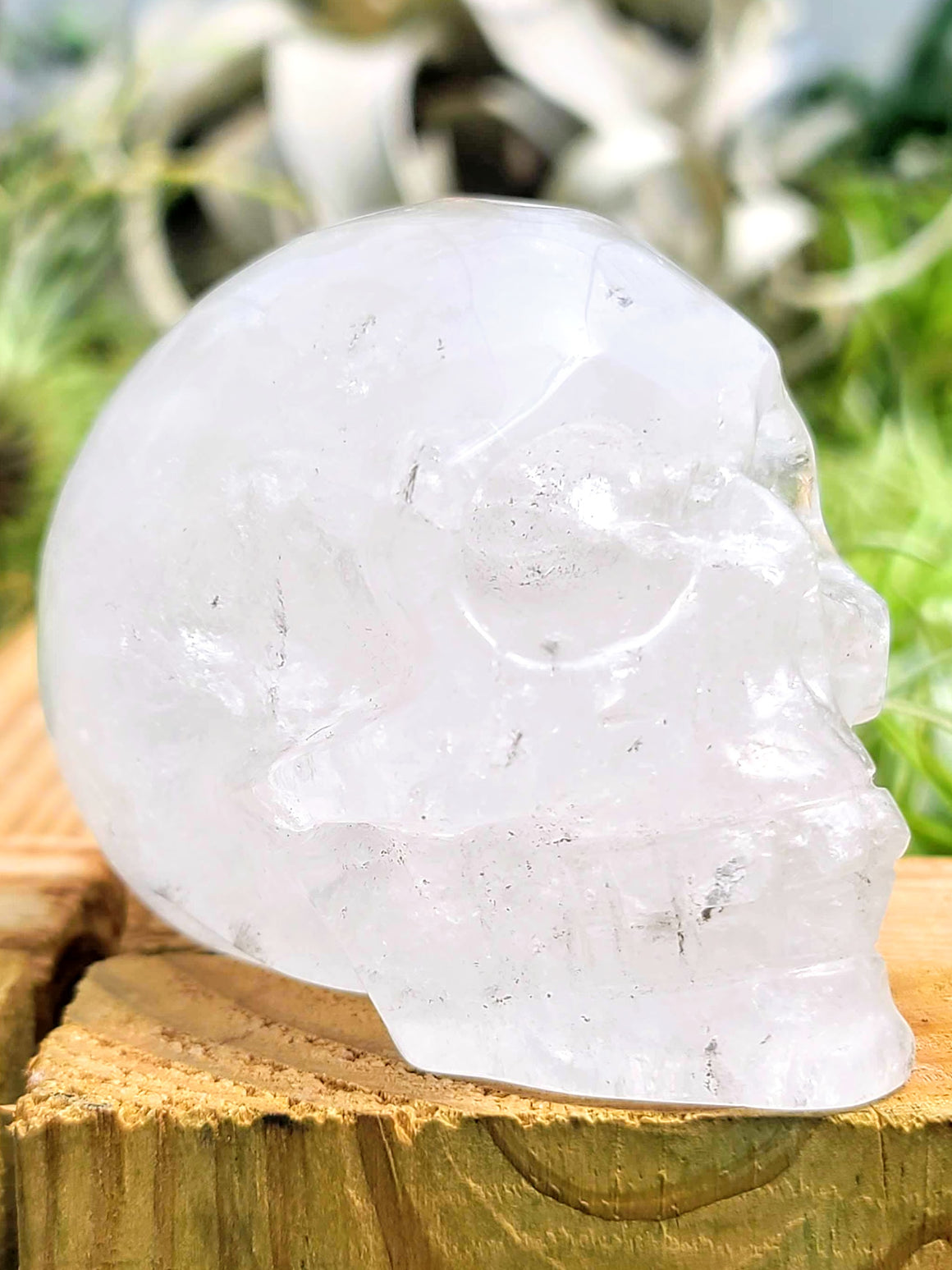 Large Clear Quartz Skull Carving