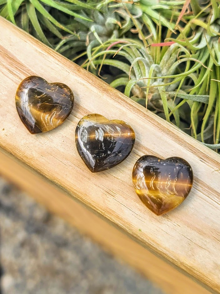 Mini Tigers Eye Crystal Heart