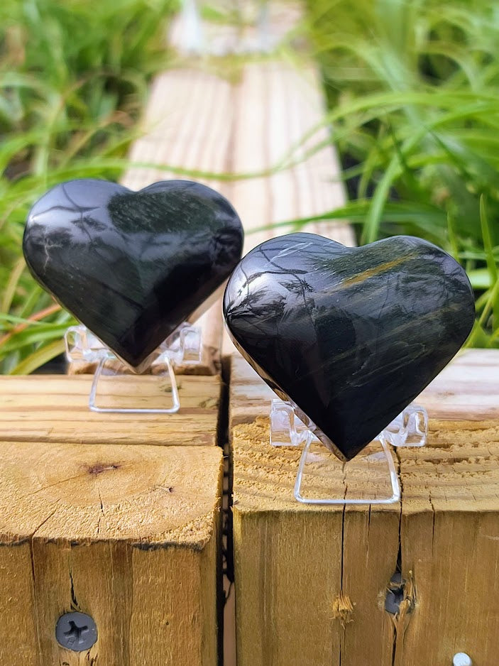 Blue Tigers Eye Crystal Heart