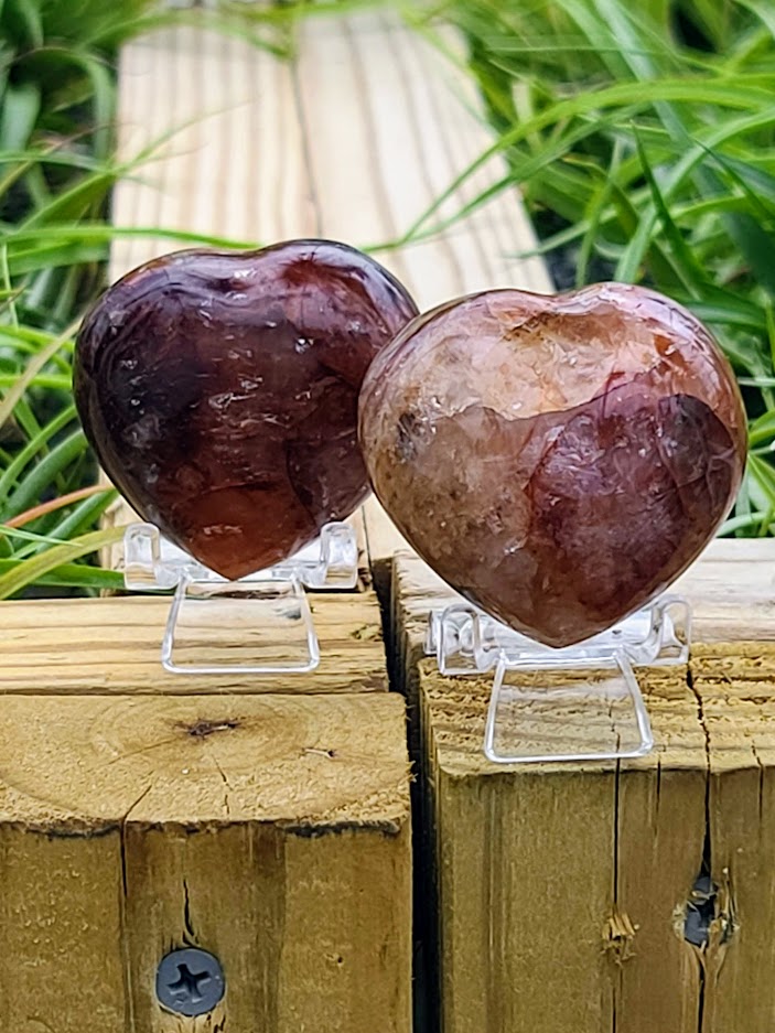 Fire Quartz Crystal Heart