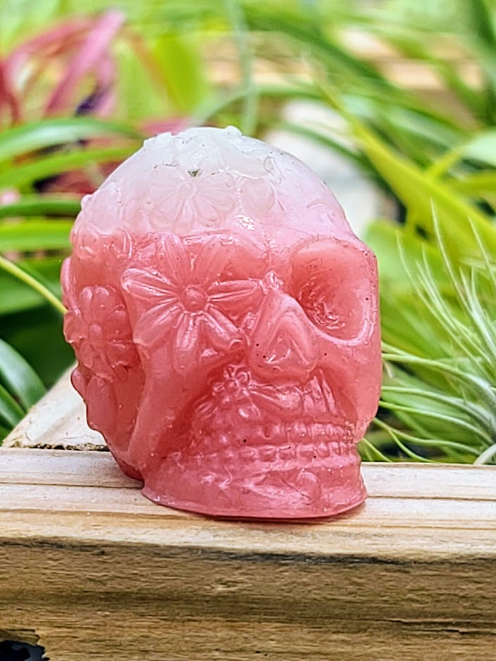 Flower Skull Luminous Carving