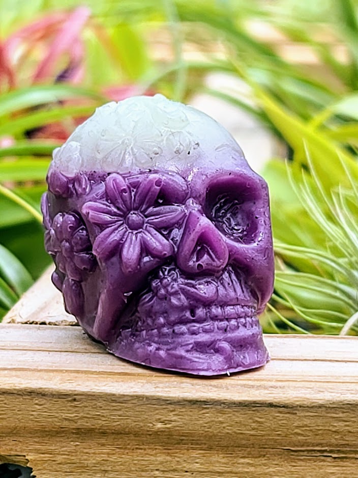 Flower Skull Luminous Carving