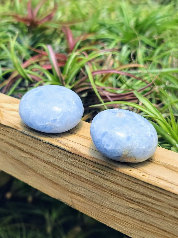 Blue Celestite Palm Stone