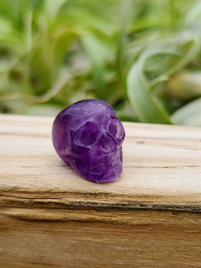 Micro Amethyst Skull Carving