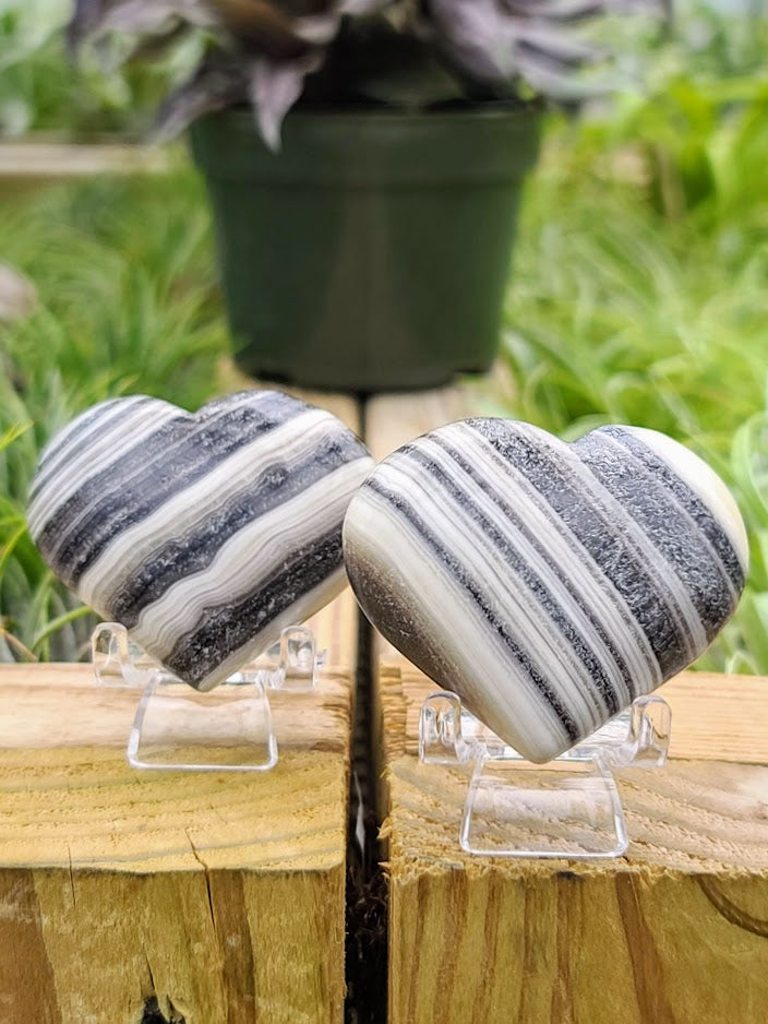 Zebra Calcite Crystal Heart