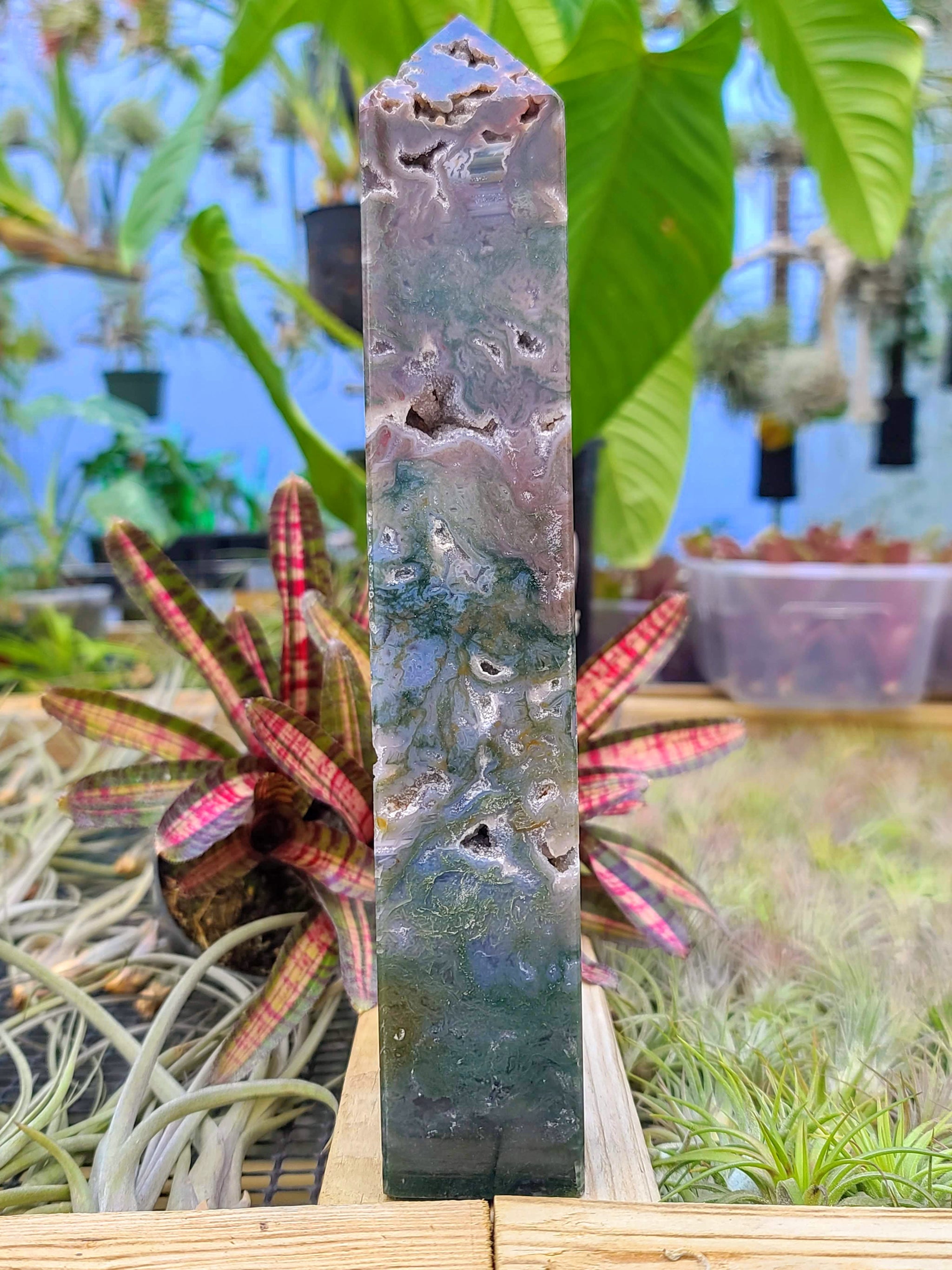 WYSIWYG- Purple Moss Agate Tower