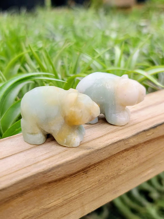 Caribbean Calcite Polar Bear Crystal Carving