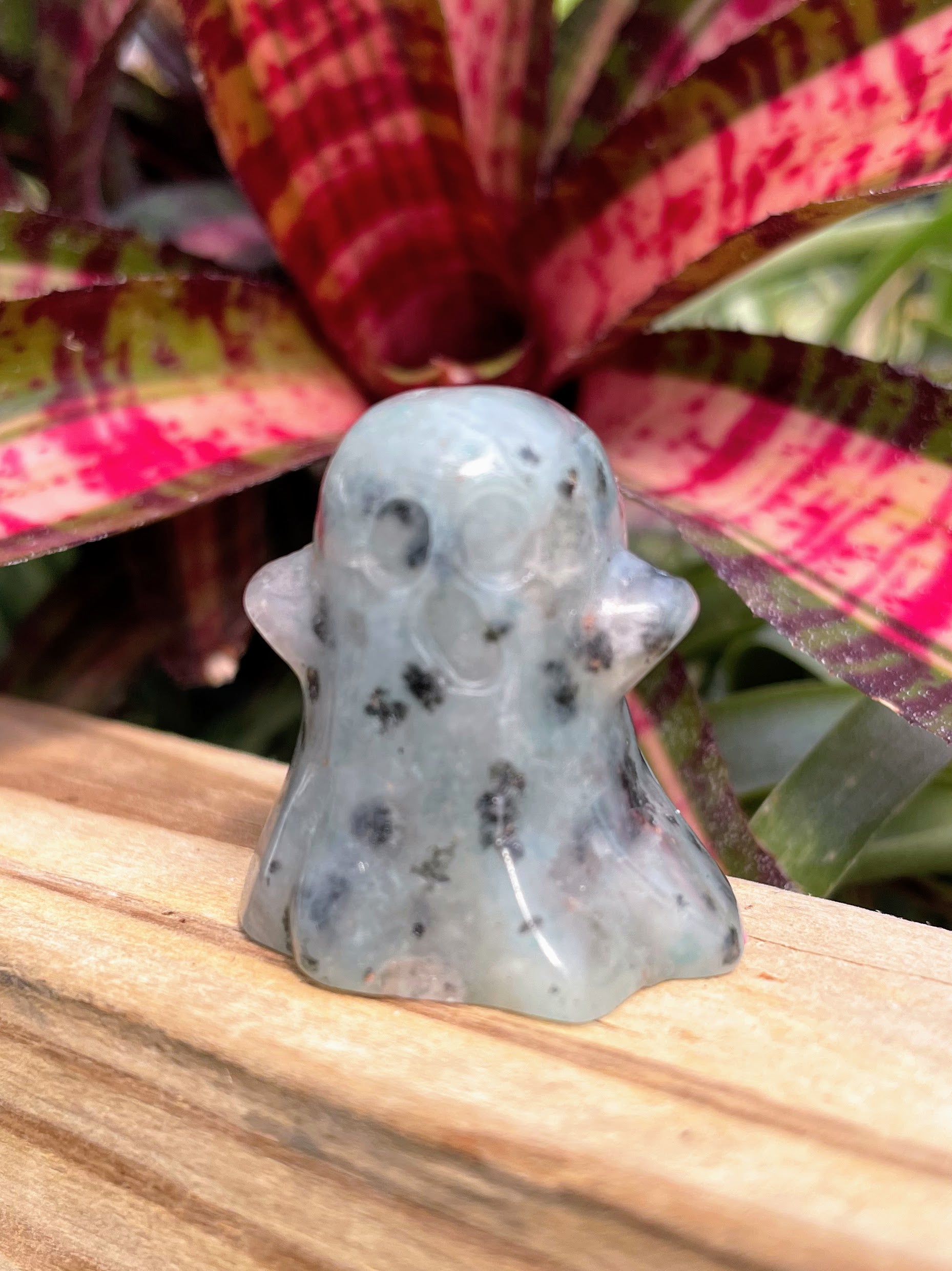 Kiwi Jasper Ghost Crystal Carving