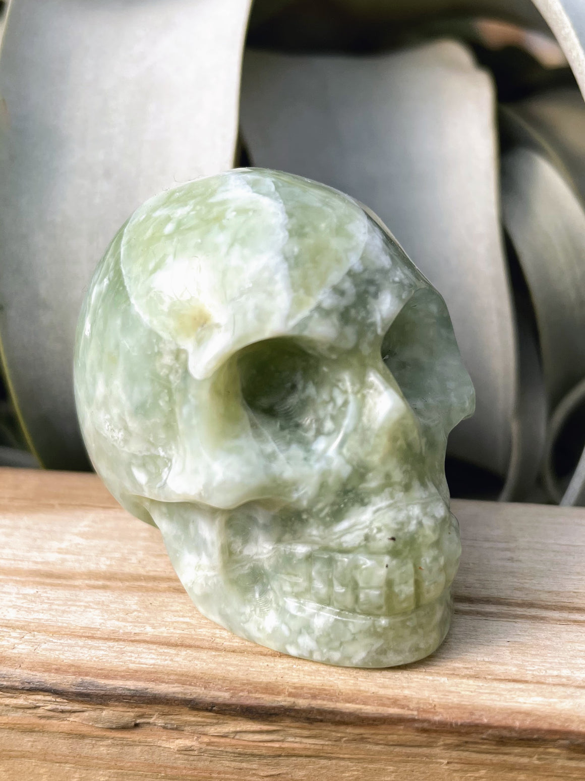 Medium Green Fluorite Skull Carving