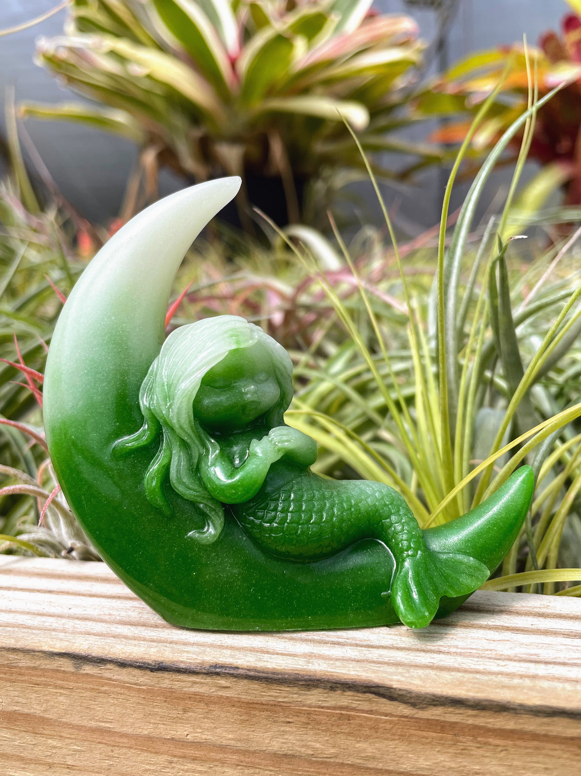 Mermaid on the Moon Luminous Carving