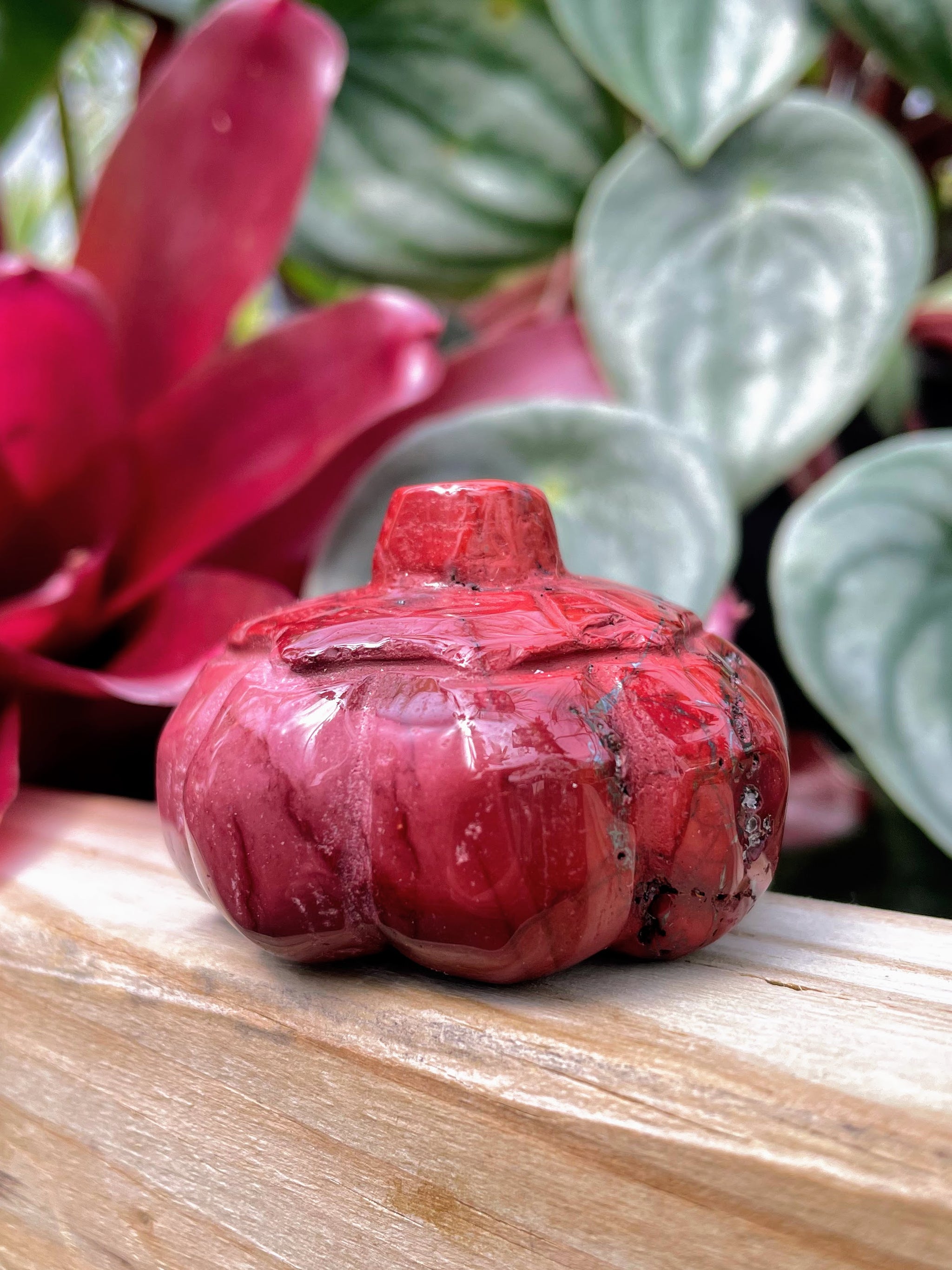 Red Jasper Pumpkin Crystal Carving