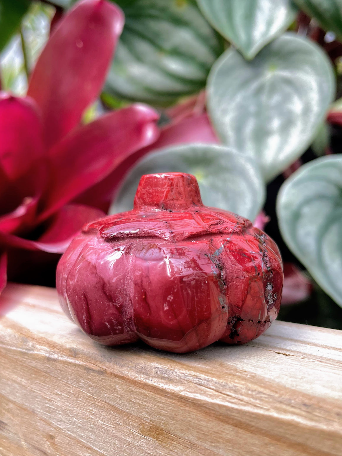 Red Jasper Pumpkin Crystal Carving
