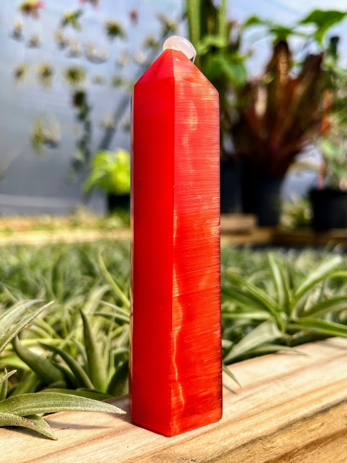 Red Cats Eye Crystal Point