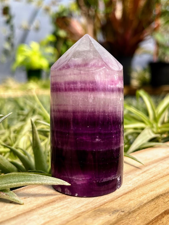 Purple Fluorite Crystal Cylinder Point