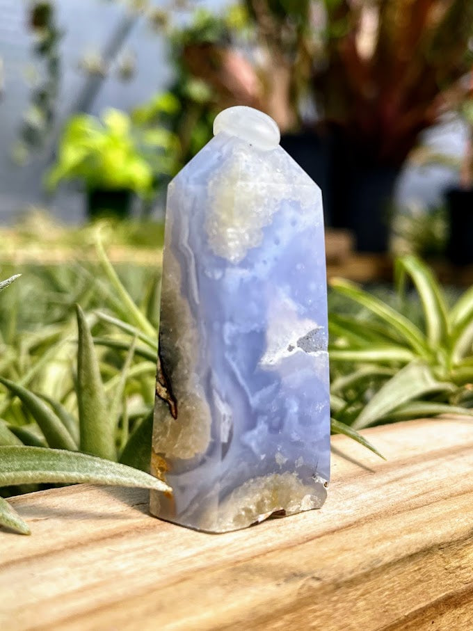 Blue Lace Agate Crystal Point