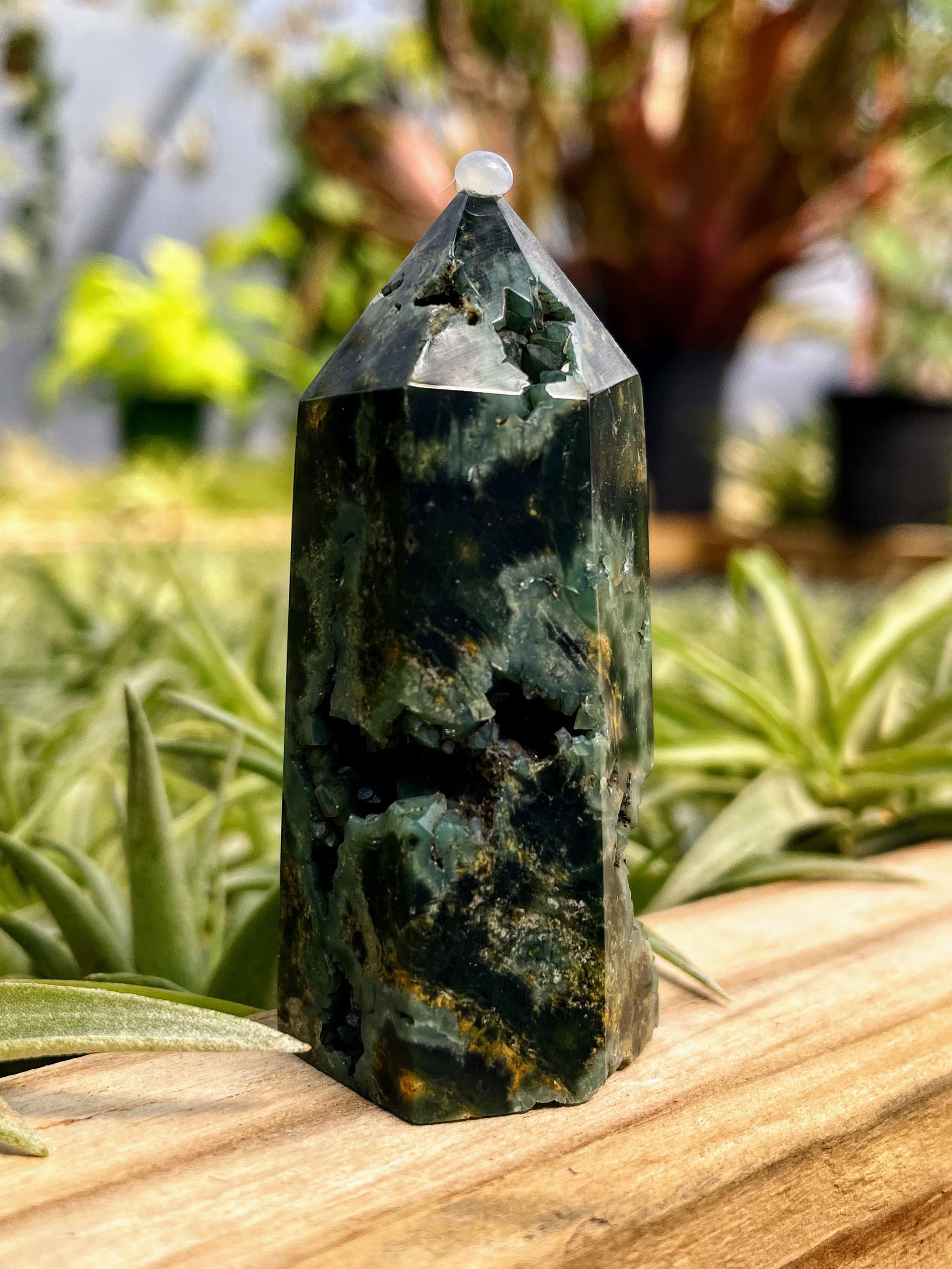 Druzy Orbicular Ocean Jasper Crystal Point