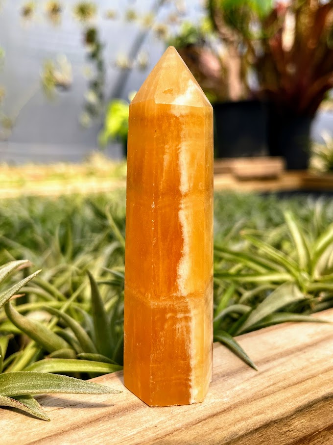 Orange Calcite Crystal Point