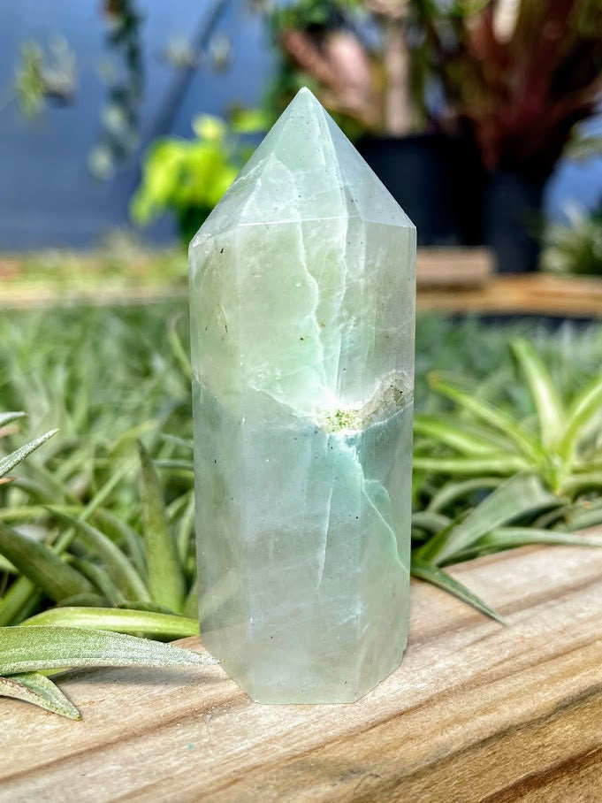 Green Moonstone Crystal Point