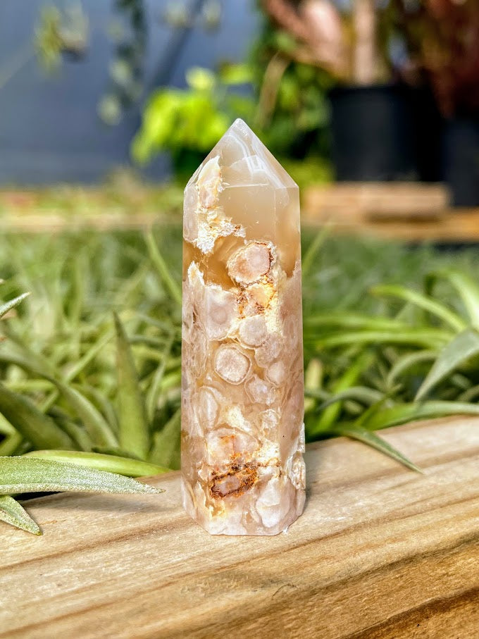 Flower Agate Crystal Point