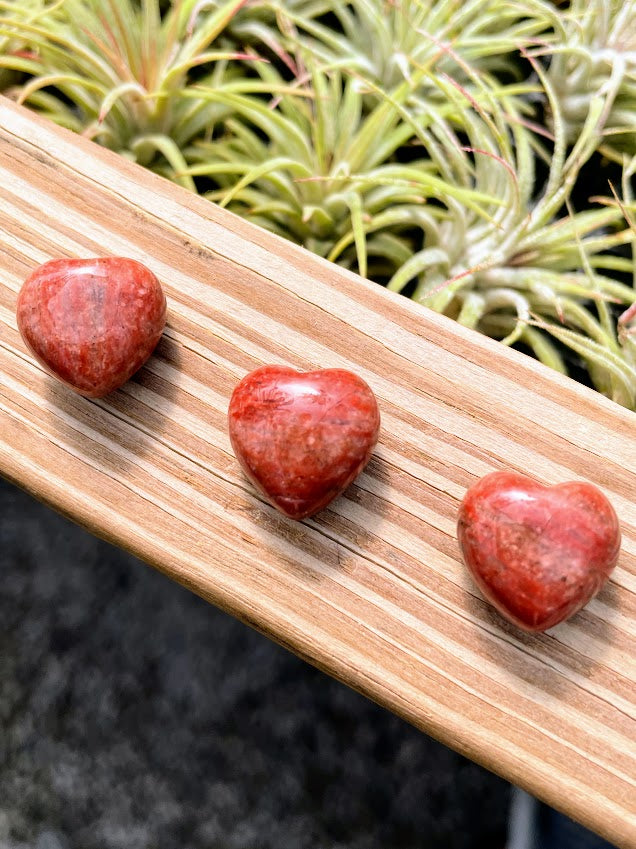 Red Larvakite Crystal Heart