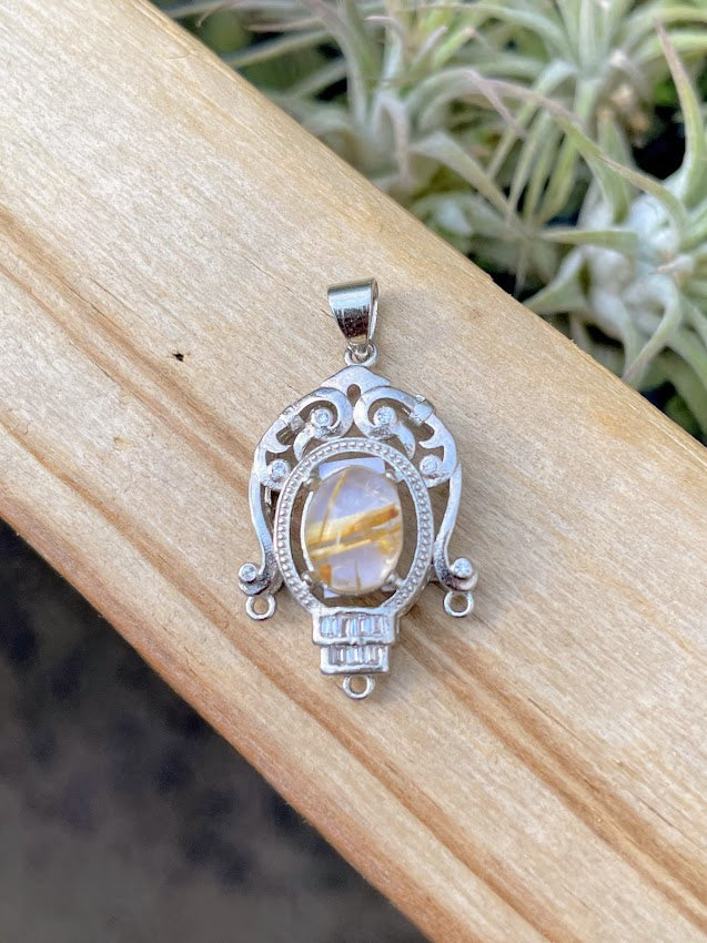 Golden Rutilated Quartz Pendant