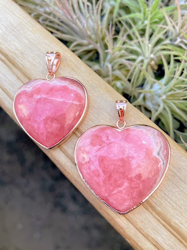 Rhodochrosite Heart Pendant
