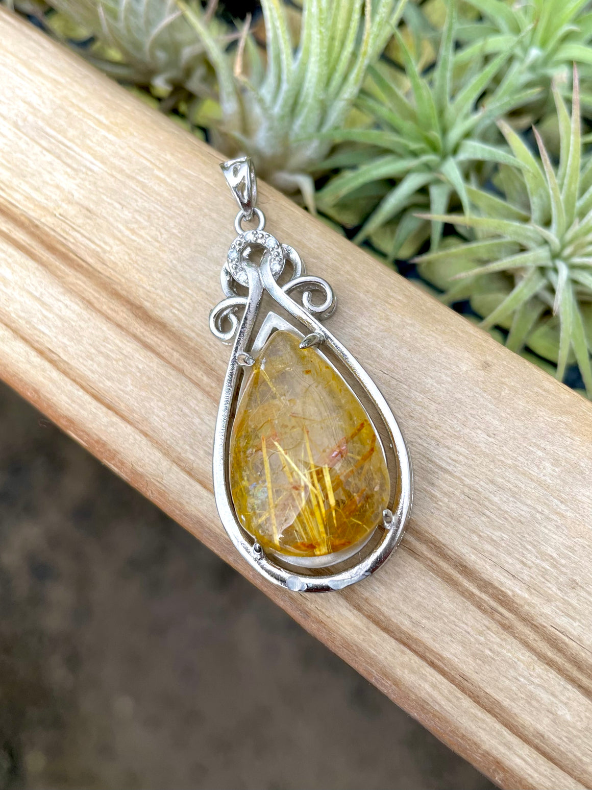 Golden Rutilated Quartz Pendant