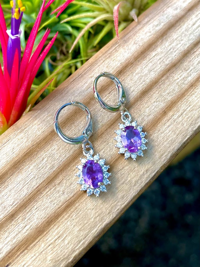 Amethyst Crystal Earrings