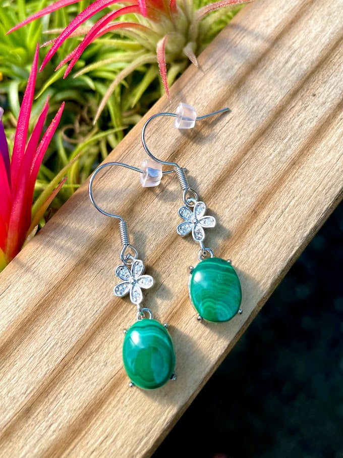 Malachite Crystal Earrings