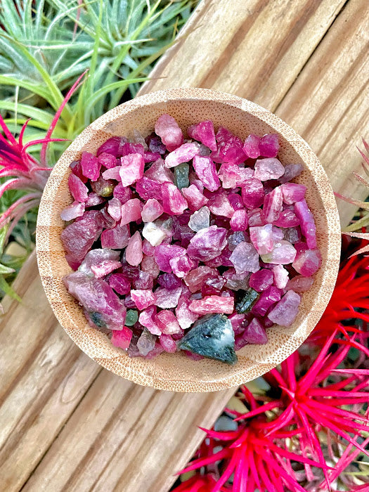 Watermelon Tourmaline Crystal Chips 1/4 cup (2.5oz)