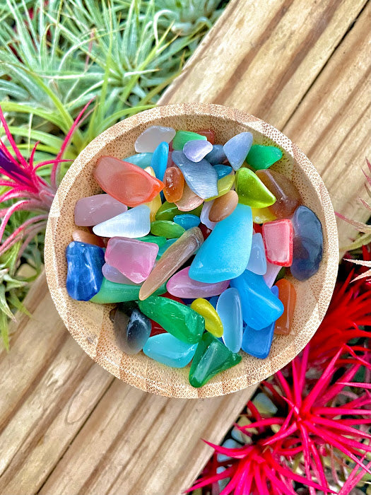 Rainbow Cat's Eye Crystal Chips 1/4 cup (3oz)