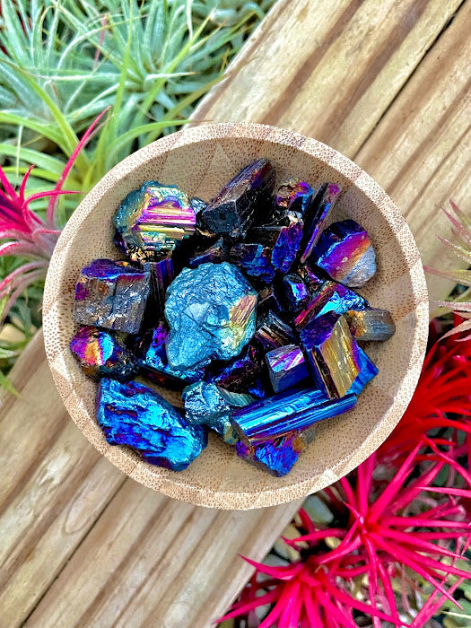 Blue Aura Tourmaline Crystal Chips 1/4 cup (3oz)