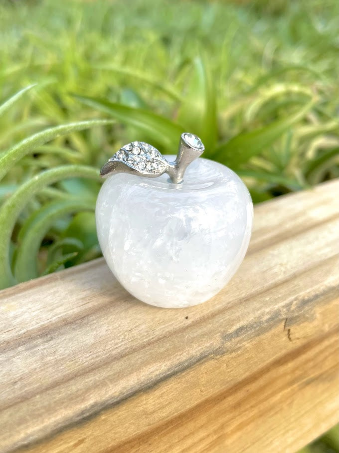 Clear Quartz Apple Carving